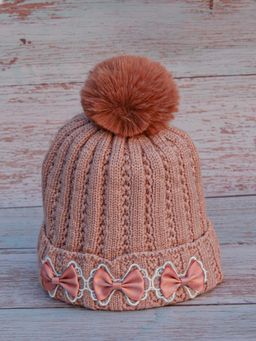 DukieKooky - Kids Winter Knit Bucket Cap - Brown