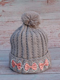 DukieKooky - Kids Winter Knit Bucket Cap - Grey