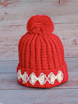 DukieKooky - Kids Winter Knit Bucket Cap - Red