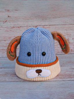 DukieKooky - Kids Winter Knit Bucket Cap - Blue