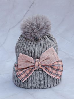 DukieKooky - Kids Winter Beanie Cap - Grey