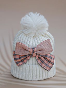 DukieKooky - Kids Winter Beanie Cap - White