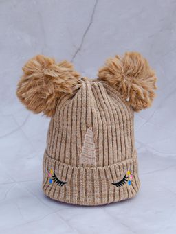 DukieKooky - Kids Winter Beanie Cap - Brown