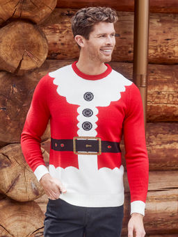 Threadbare - Red Novelty Santa Christmas Sweater