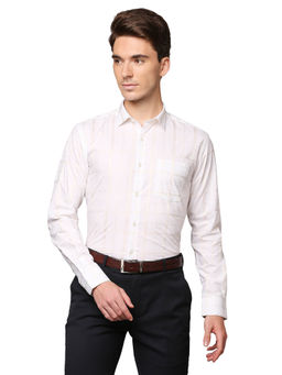 Park Avenue - Men White Checks Shirt