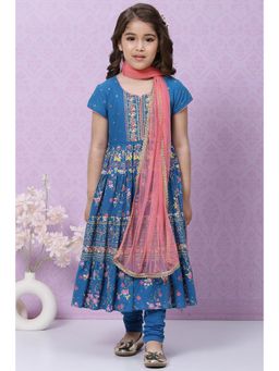 Biba - Blue Straight Suit Set (Set of 3)