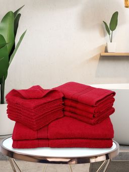 KOPA - 14Pc Quick Dry 100% Cotton Soft Terry Towel -2Pc Bath, 4Pc Hand, 8Pc Face D'Ross Solid