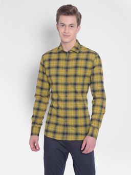 CRIMSOUNE CLUB - Mens Yellow Checked Shirt