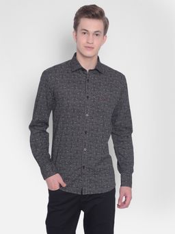 CRIMSOUNE CLUB - Mens Black Printed Shirt