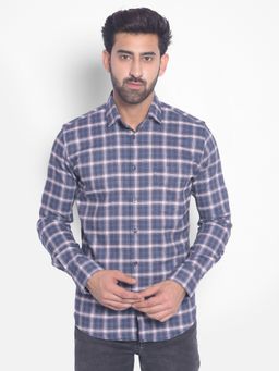 CRIMSOUNE CLUB - Mens Blue Checked Shirt
