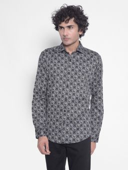 CRIMSOUNE CLUB - Mens Grey Printed Shirt