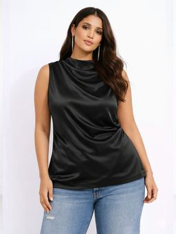 Backup Studio - Black Sleeveless Sleek Top