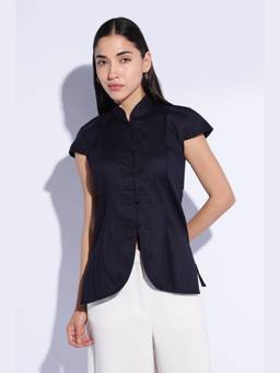 Maba India - Midnight Mandarin Knot Top