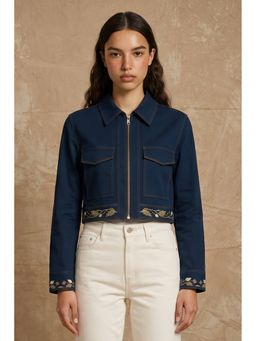 No Grey Area - Golden Flight Navy Blue Jacket