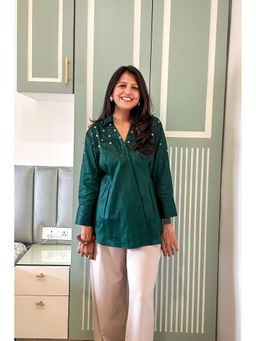 Pink Tree - Green Bling Top