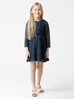 Kate & Oscar - Girls Lace Dress - Navy Blue