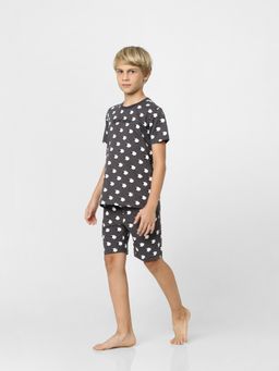 Jack & Jones Junior - Boys Grey T-shirt &amp; Shorts Sleepwear Set