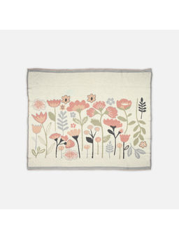 Bambini - Green Flower Garden Baby Cotton Knitted Blanket (0-15 Months)