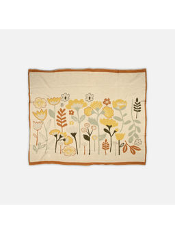 Bambini - Mustard Flower Garden Baby Cotton Knitted Blanket (0-15 Months)