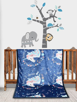 Florida - Navy Blue All Season Baby Blanket Soft And Comfortable With Adorable Prints (1-5 Years)