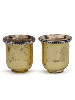 HomeTown - Glass Votive Set, Gold