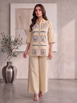 INDDUS - Women Floral Thread Embroidered Co-Ords Set