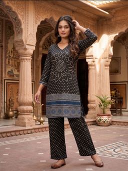 INDDUS - Women Bandhini Printed Embellished Co-Ords Set