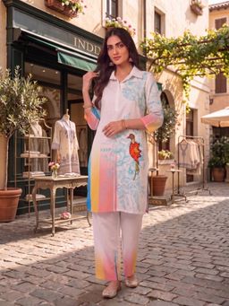 INDDUS - Women Embroidered Printed Co-Ords