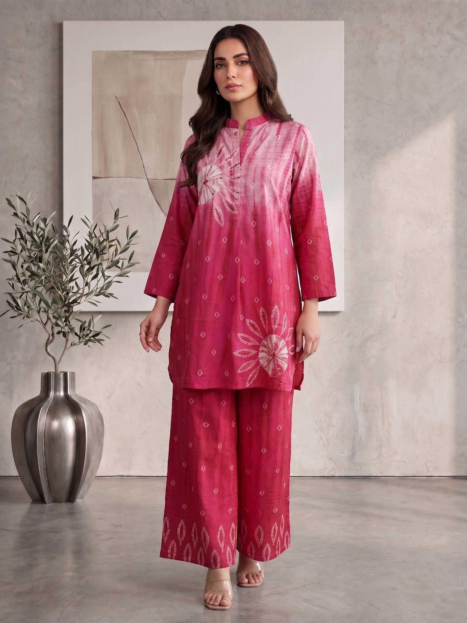 inddus Women Bandhani Printed Embroidered Co-Ords Set-picture-10