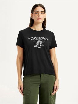 Levi's - Womens Graphic Print Black Relaxed Fit T-Shirt