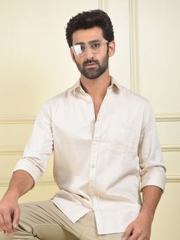 CRIMSOUNE CLUB - Men Beige Casual Shirt