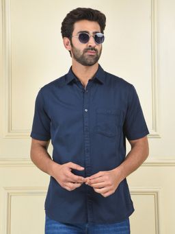 CRIMSOUNE CLUB - Men Navy Blue Casual Shirt