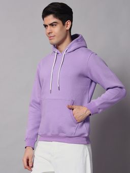 Obaan - Men Winter Wear Lavender Solid Hoodie