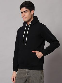 Obaan - Men Winter Wear Black Solid Hoodies