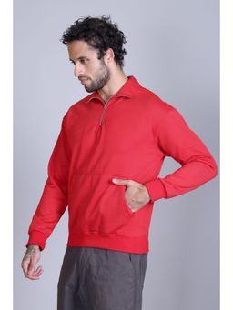 Obaan - Men Winter Wear Red Solid Sweatshirt