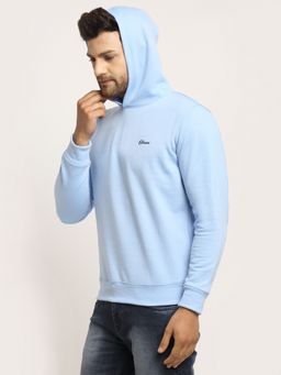 Obaan - Men Winter Wear Blue Solid Hoodie