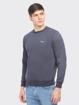 Obaan - Men Winter Wear Grey Solid Sweatshirt