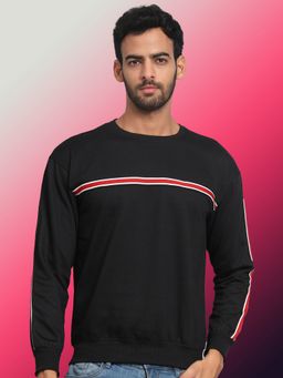 Obaan - Men Winter Wear Black Round Neck Sweatshirt