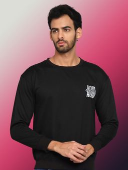 Obaan - Men Winter Wear Black Full Sleeve Sweatshirt