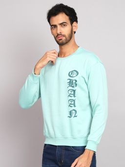 Obaan - Men Winter Wear Blue Printed Sweatshirt