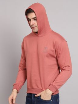 Obaan - Men Winter Wear Coral Solid Hoodie