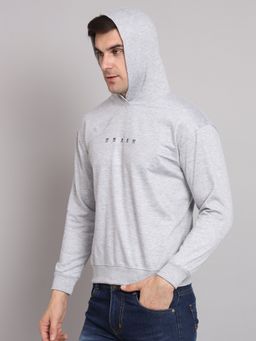 Obaan - Men Winter Wear Grey Solid Hoodie