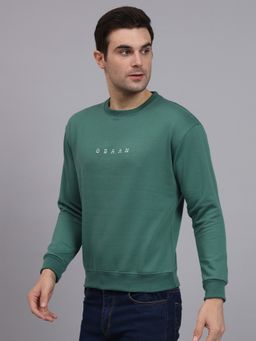 Obaan - Men Winter Wear Green Solid Sweatshirt