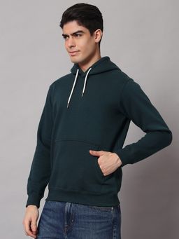 Obaan - Men Winter Wear Teal Solid Hoodie