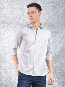 CRIMSOUNE CLUB - Men Silver Casual Shirt