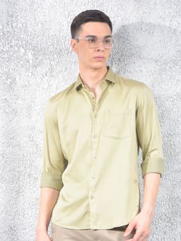 CRIMSOUNE CLUB - Men Green Casual Shirt