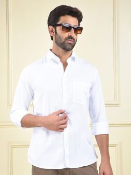 CRIMSOUNE CLUB - Men White Casual Shirt