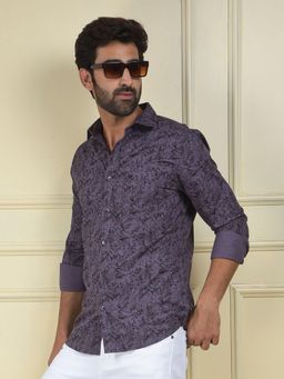 CRIMSOUNE CLUB - Men Purple Printed Casual Shirt