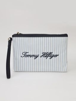 Tommy Hilfiger - Striped Blue Polyester Pouch
