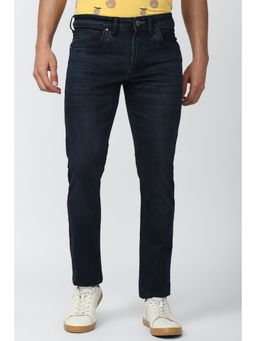 Peter England - Men Navy Dark Wash Classic Tapered Jeans